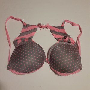 Victoria's Secret Women's Grey/Pink Push Up Bra Size 34C 343435-52R